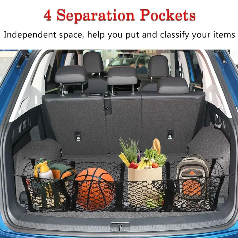 For Tesla Cybertruck 2024 Trunk Luggage Net Mesh Storage Net Hammock Style 3/4 Grid Set Pickup Truck Elastic Cargo Net