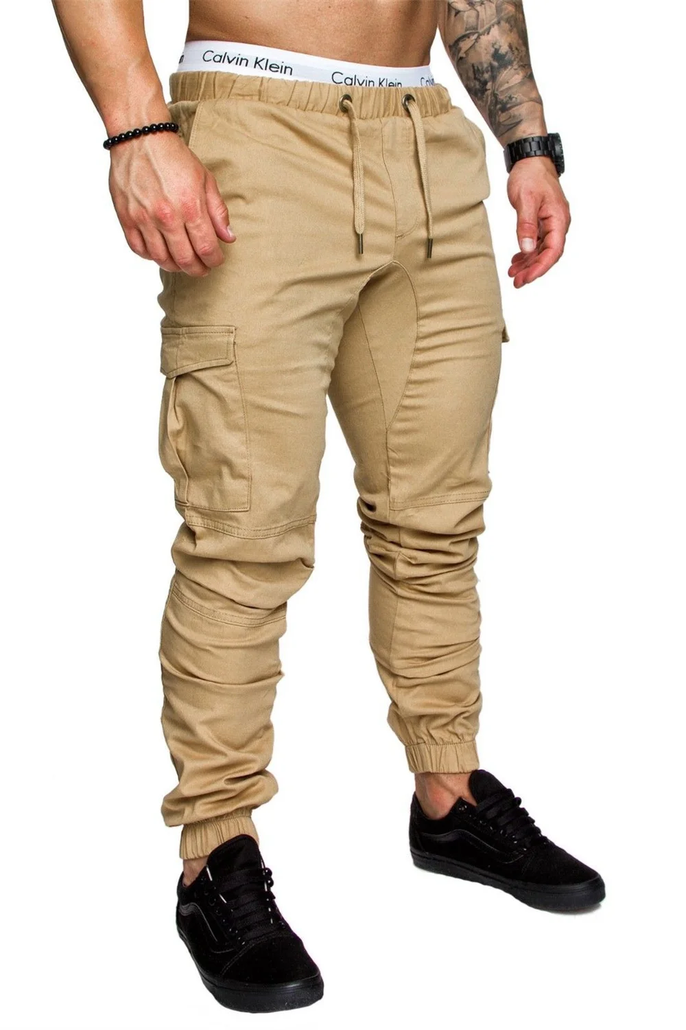 New Tooling Multi Pocket Trousers Men\'s Cargo Pants Woven Fabric Casual Safari Style Joggers Men