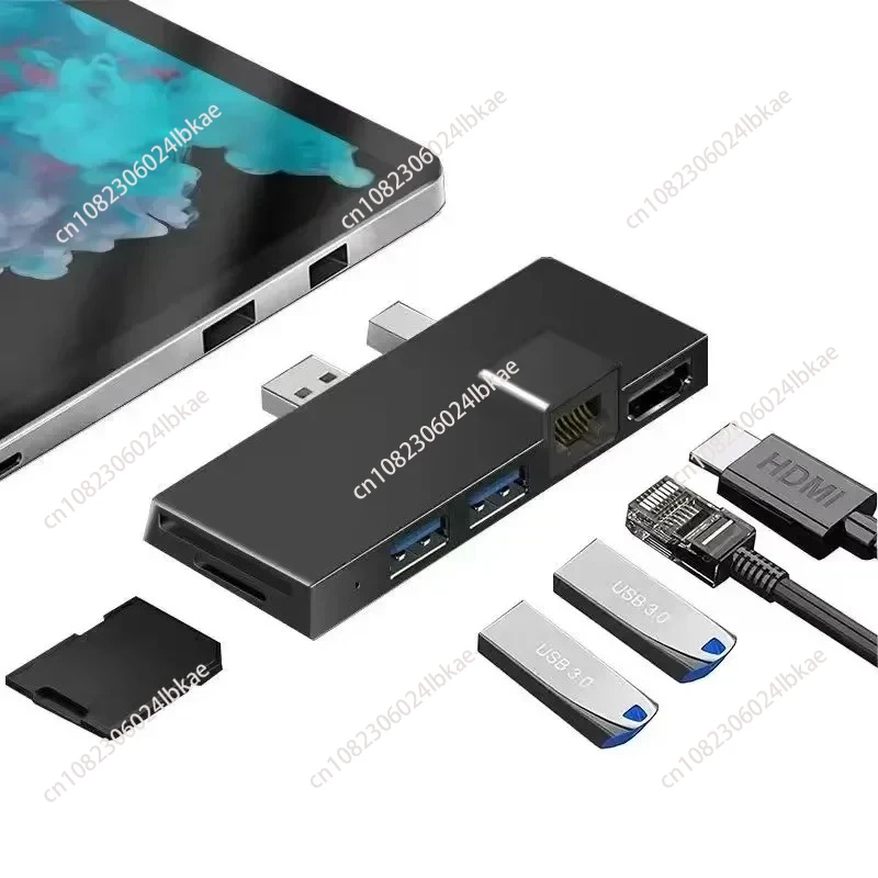 

Подходит для док-станции Microsoft, совместимого с концентратором Surface Pro 4/5/6 USB 3.0 SD/TF HDMI 4K RJ45