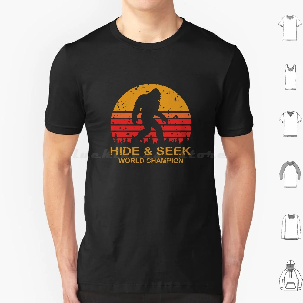 Hide And Seek World T Shirt Big Size 100% Cotton Bigfoot Bigfoot Sasquatch Bigfoot Kids Bigfoot I Believe World Bigfoot Believe