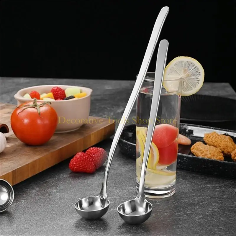 

QX2E Stainsless Steels Stirring Spoons Long Handle Spoon for Restaurant, Bar, Party