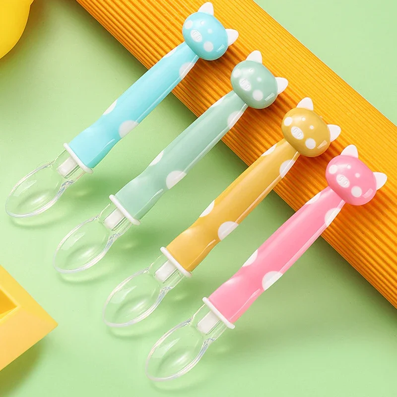 

Baby Feeding Silicone Spoon Solid Feeding Baby Accessories For Eating Baby Tableware For Kids Children's Silicone Tableware