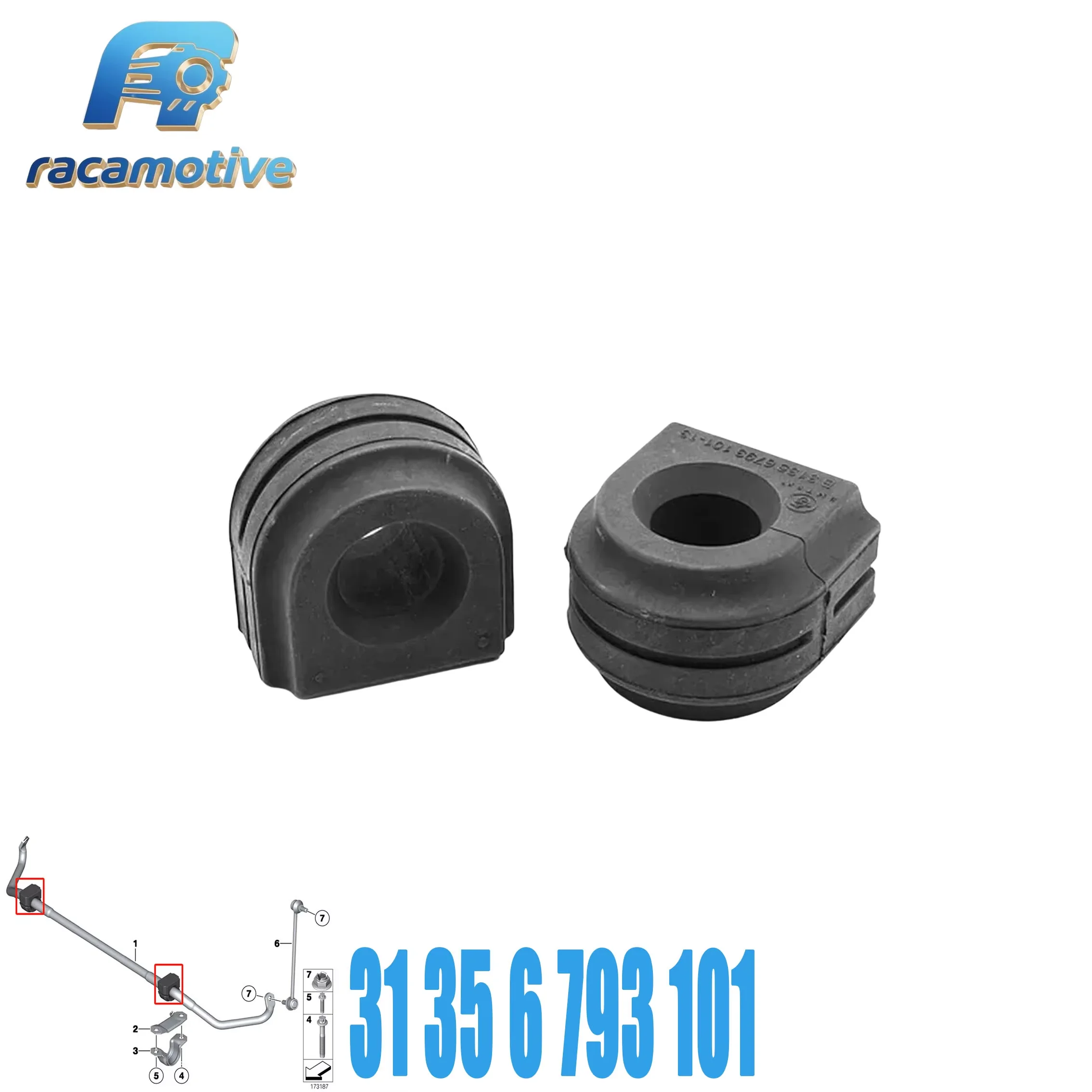 31356793101 Fits BMW 7 Series F01 F02 F03 F04 front anti-roll bar stabilizer bushings, 2 pieces, 31 35 6 793 101.
