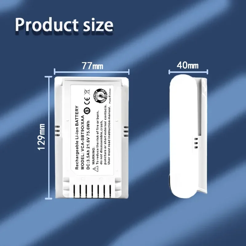 3500mAh Vacuum Replacement Battery for Samsung Jet70/+, VS15T7032P4, VCA - SBT90EB, VCA - SBT90E Cordless Stick Vacuum Cleaner.