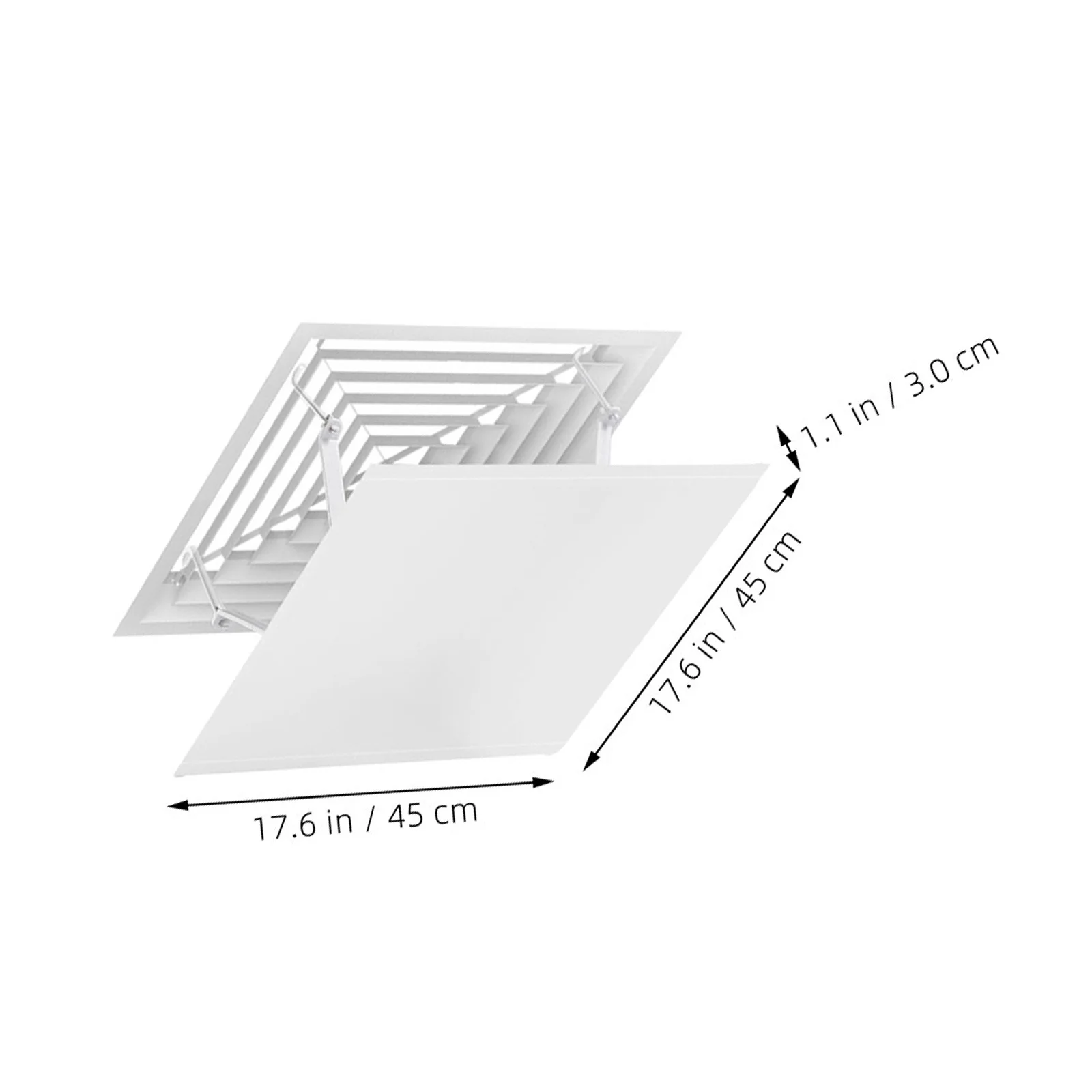 عاكس مكيف الهواء المربع للزجاج الأمامي خفيف الوزن وسهل التركيب ومضاد للنفخ المباشر للسقف منحرف فتحة تهوية مركزي