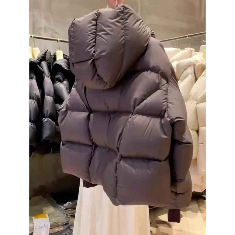 Vrouwen Winterjassen Vrouw Korte Down Jassen Mode Losse Verdikking Warme Capuchon Parka Jas Lange Mouw Tops Warme Bovenkleding