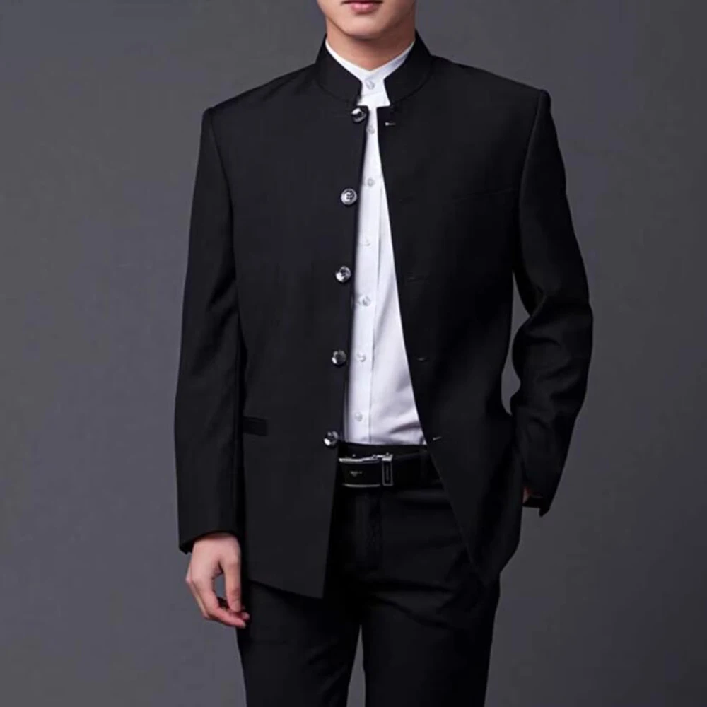 

Handsome Black Suits for Men Single Breasted 2 Pieces Jacket Pants Blazers Sets Smart Banquet Business Wedding Male Clothing