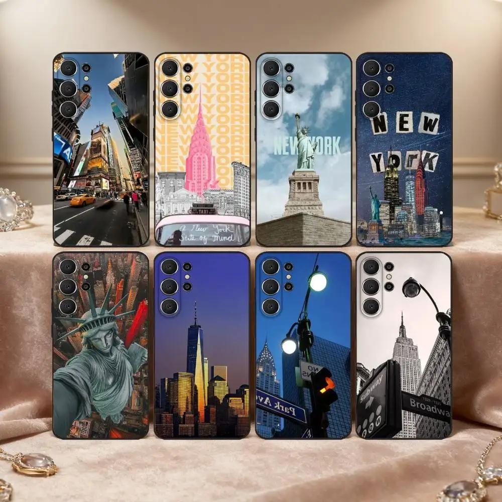 

New York Central Phone Case For Samsung S26,S25,24,23,22,30,21,10,9,Ultra,Plus,Lite,Black Soft Case
