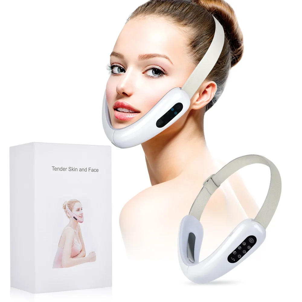 Face Lift Device EMS Micro Current V Face Hot Compress Lifting Massage Instrument 10 Gear 6 Mode Face Slimming Beauty Care