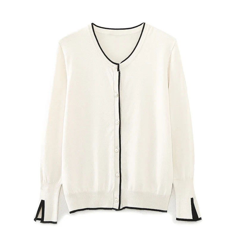 Neue Mode Langarm V-ausschnitt Strickjacken Gestreifte Strickjacke für Frauen Pullover Herbst Winter Einreiher Mäntel