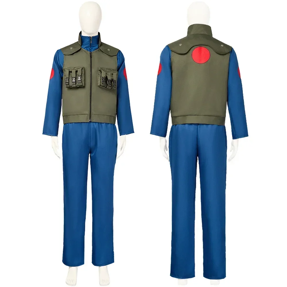 

Anime Ninja Hatake Kakashi Cosplay Costume Adult Men Ninjas Uniform Vest Coat Full Set Accessory Suit Halloween Carnival Outfits