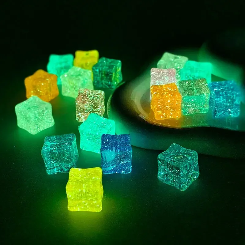 10pcs/set Luminous Glitter Simulation Ice Resin Board Game Accessory 14mm