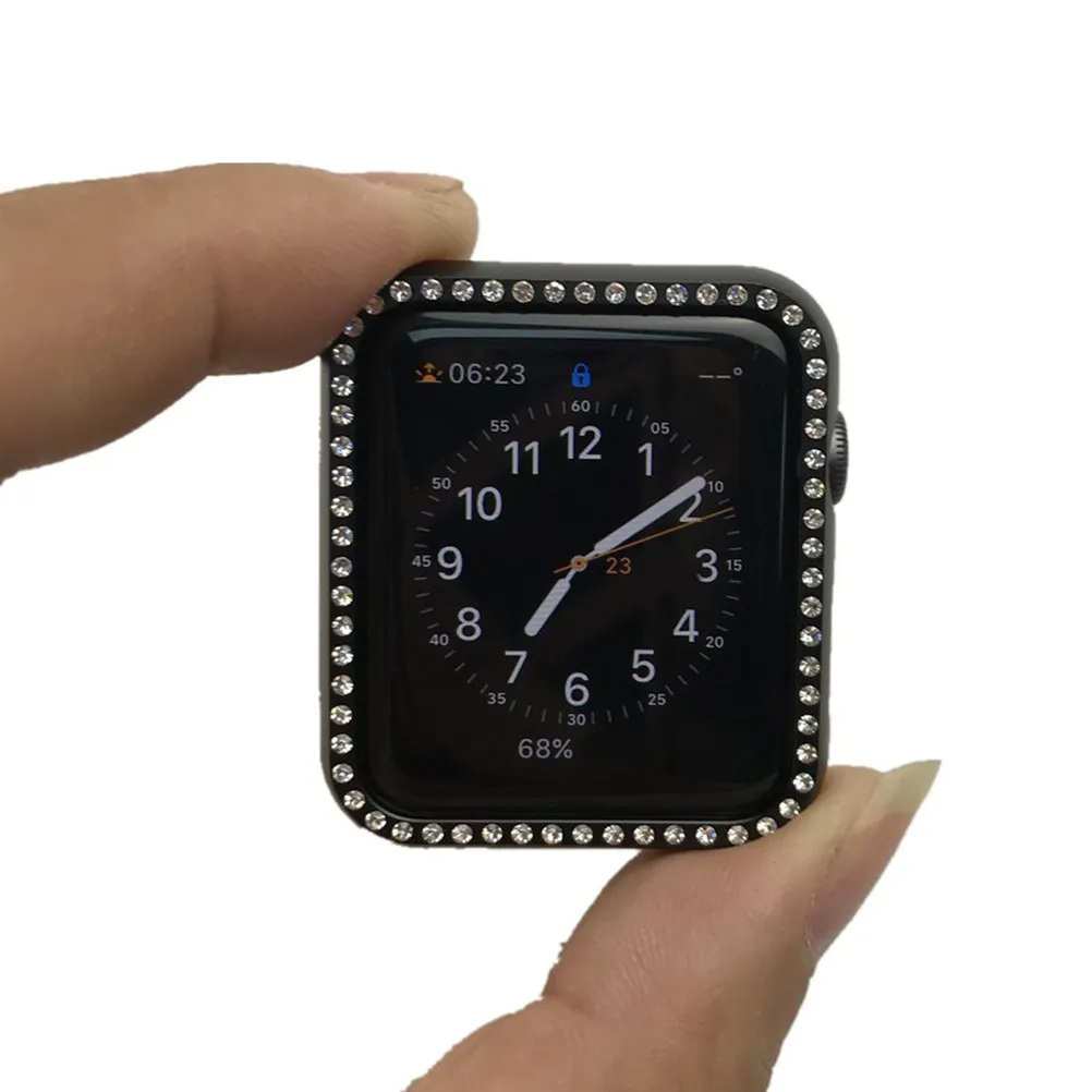 

42Mm Aluminum Alloy Watch Protective Frame Case Cover Full Front Crystal Rhinestones Bumper for 3 2 1 Sport