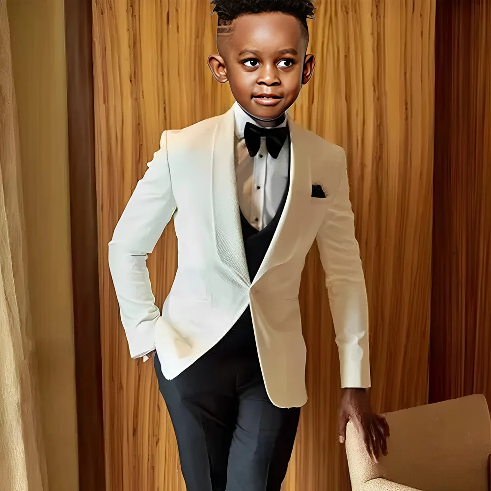 

Fashion Boys Suit 2 Piece Set Shawl Blazer Pants Wedding Kids Tuxedo Party Dance Dress Formal Boys Outfit