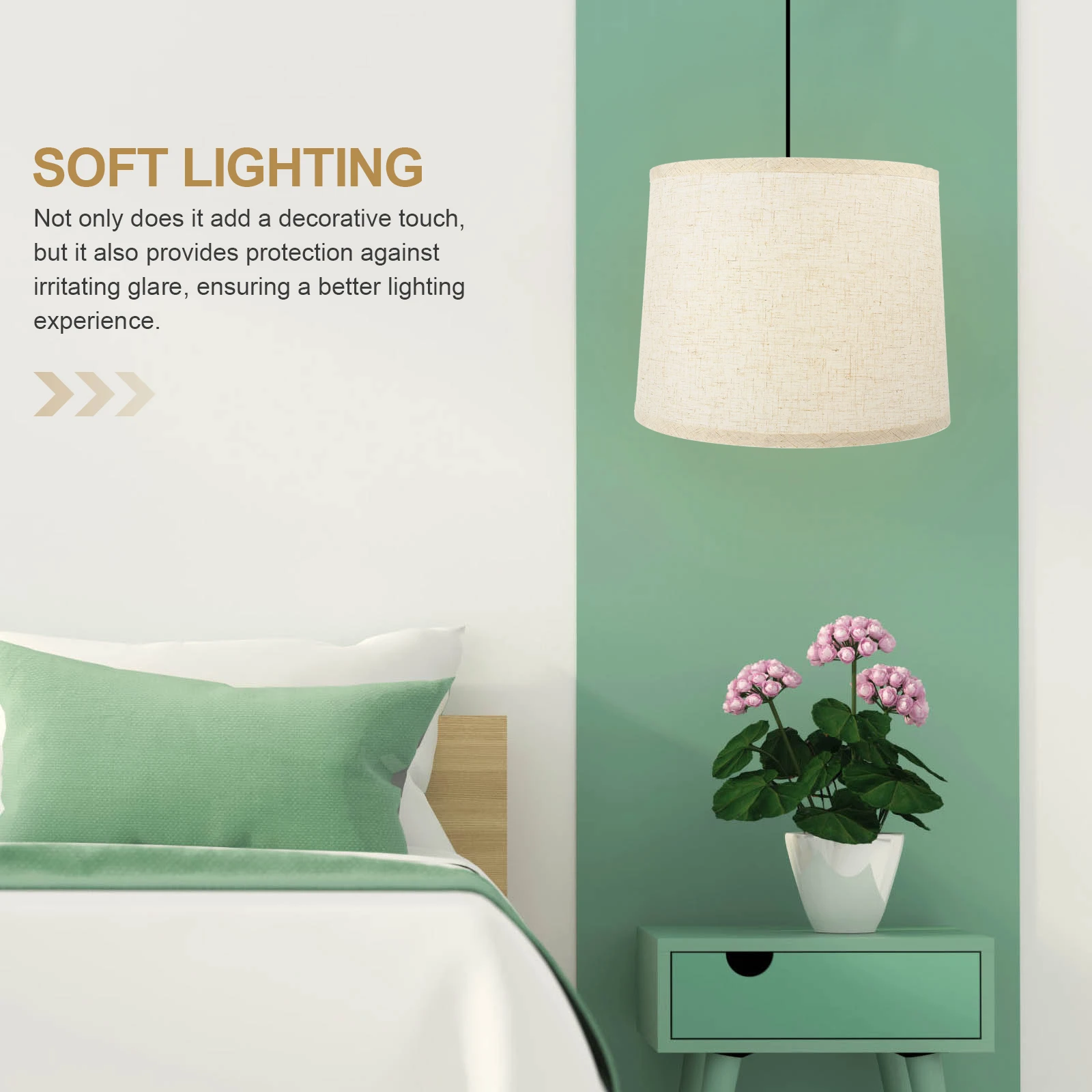 

Linen Lampshade Round Floor Lamp Cover Table Lamp Shade Replacement Beige Modern Bedside Cover Home Lighting Accessories