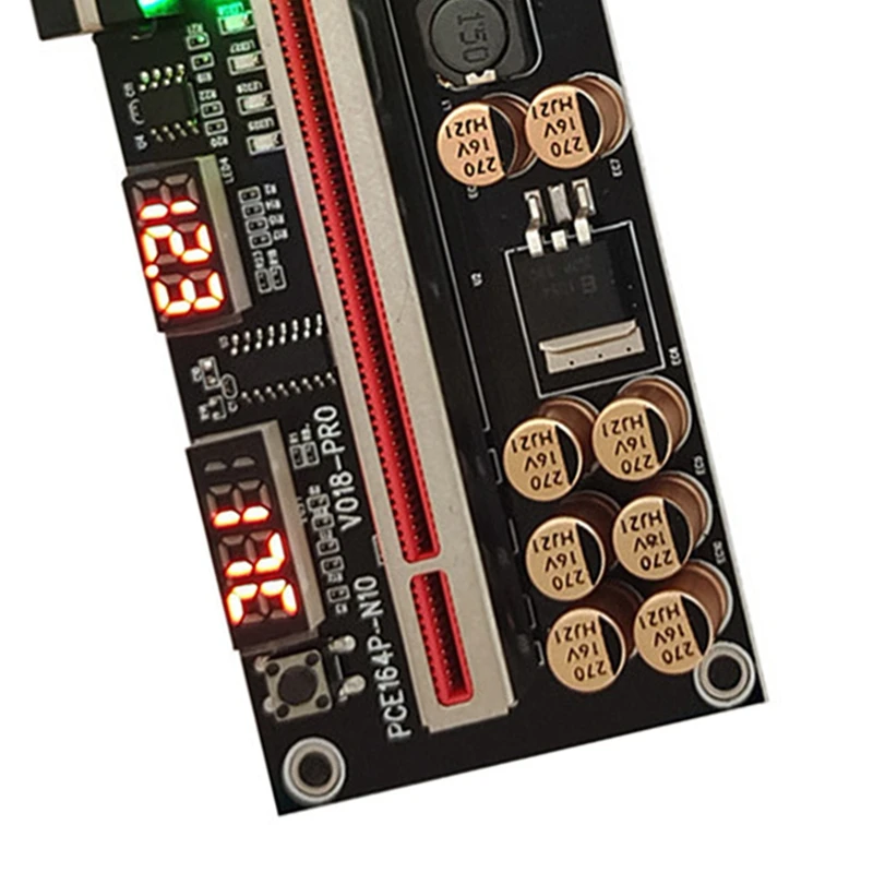 VER018 PRO PCI-E Riser Card PCI-E 1X To 16X USB3.0 60Cm Graphics Riser Card With 12 Solid Capacitors For Mining