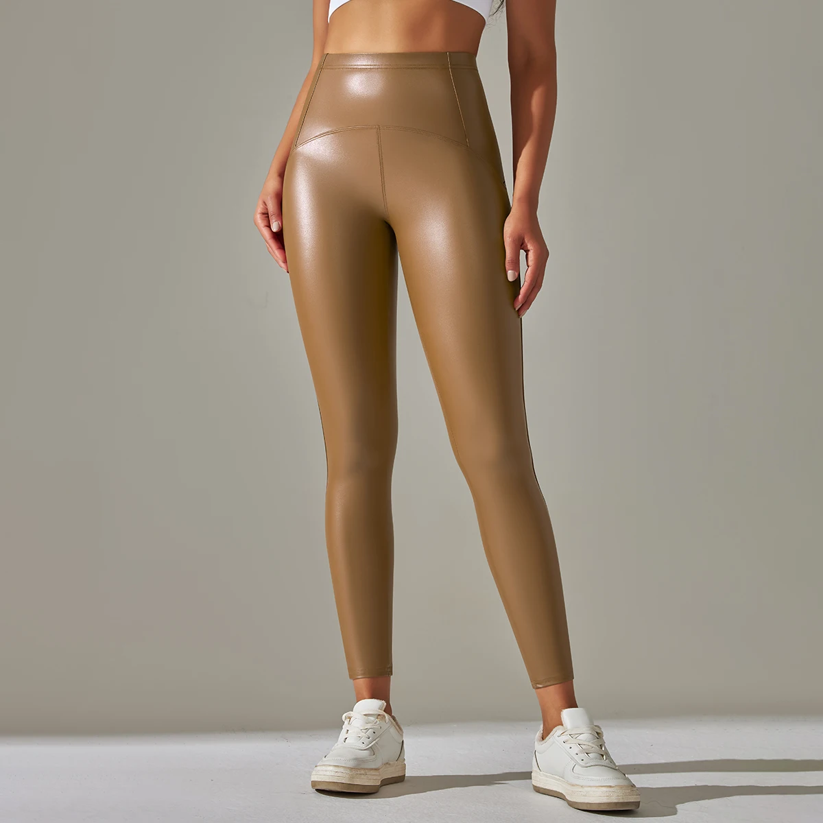 6-farbige Herbst-Winter-Lederhose, dünne Samt-PU-Leder-Leggings, hohe elastische Bund-Hose, sexy Schlankheits-Leggings – Detail 12
