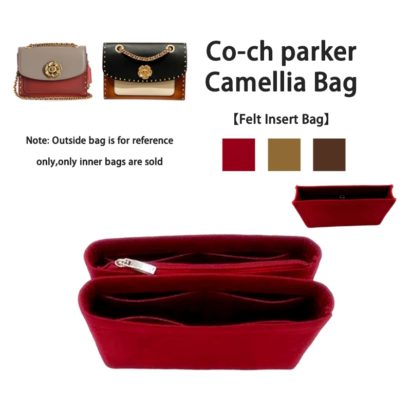 EverToner Felt Insert Bag Organizer For C-ach parker Camellia Bag Storage Finishing Inner Bag Handbags Insert Organizer