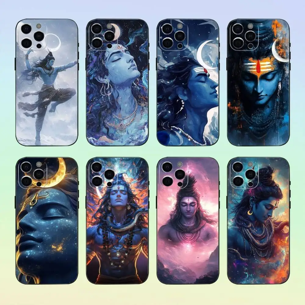 

Lord Shiva M-Mahadev Of India Phone Case For iPhone17,16,15,14,13,12,11 Plus,Pro Max Soft Black Cover