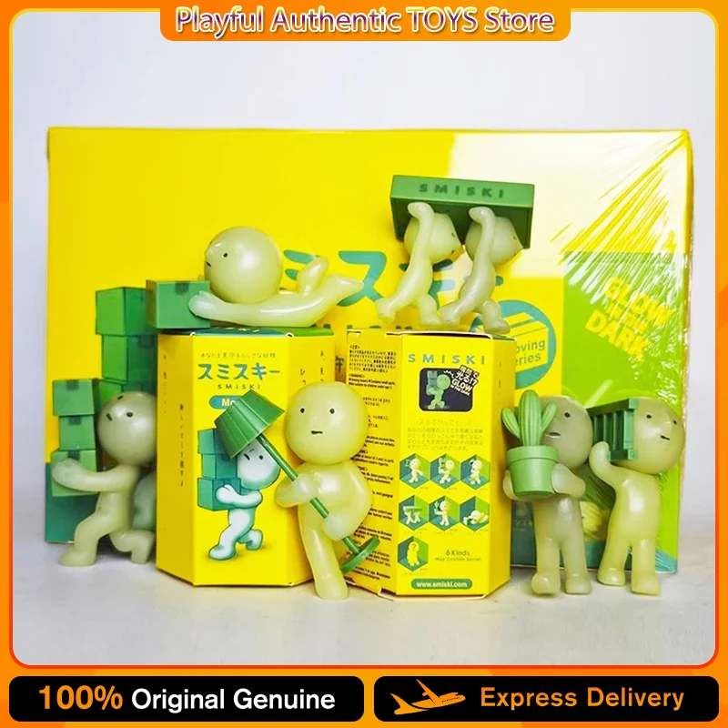 

Sonny Angel Smiski Moving Series Blind Box Mini Figure Cute Noctilucent Doll Cartoon Toy Desktop Ornament Mystery Surprise Gifts