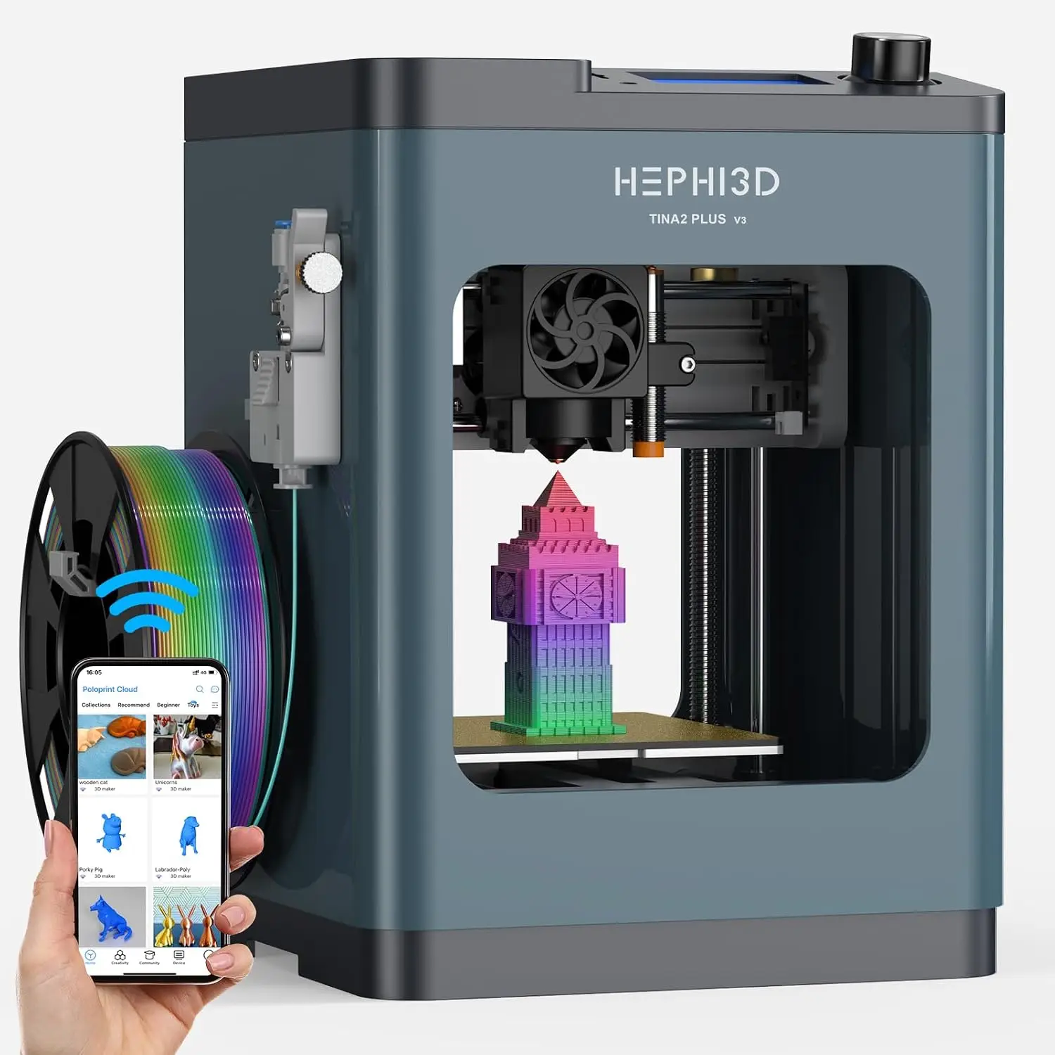 Beginner 3D Printer Fully Assembled Ready Print 250mm s High Speed WiFi APP Control Huge Model Library Kids Friendly Easy Use Ho