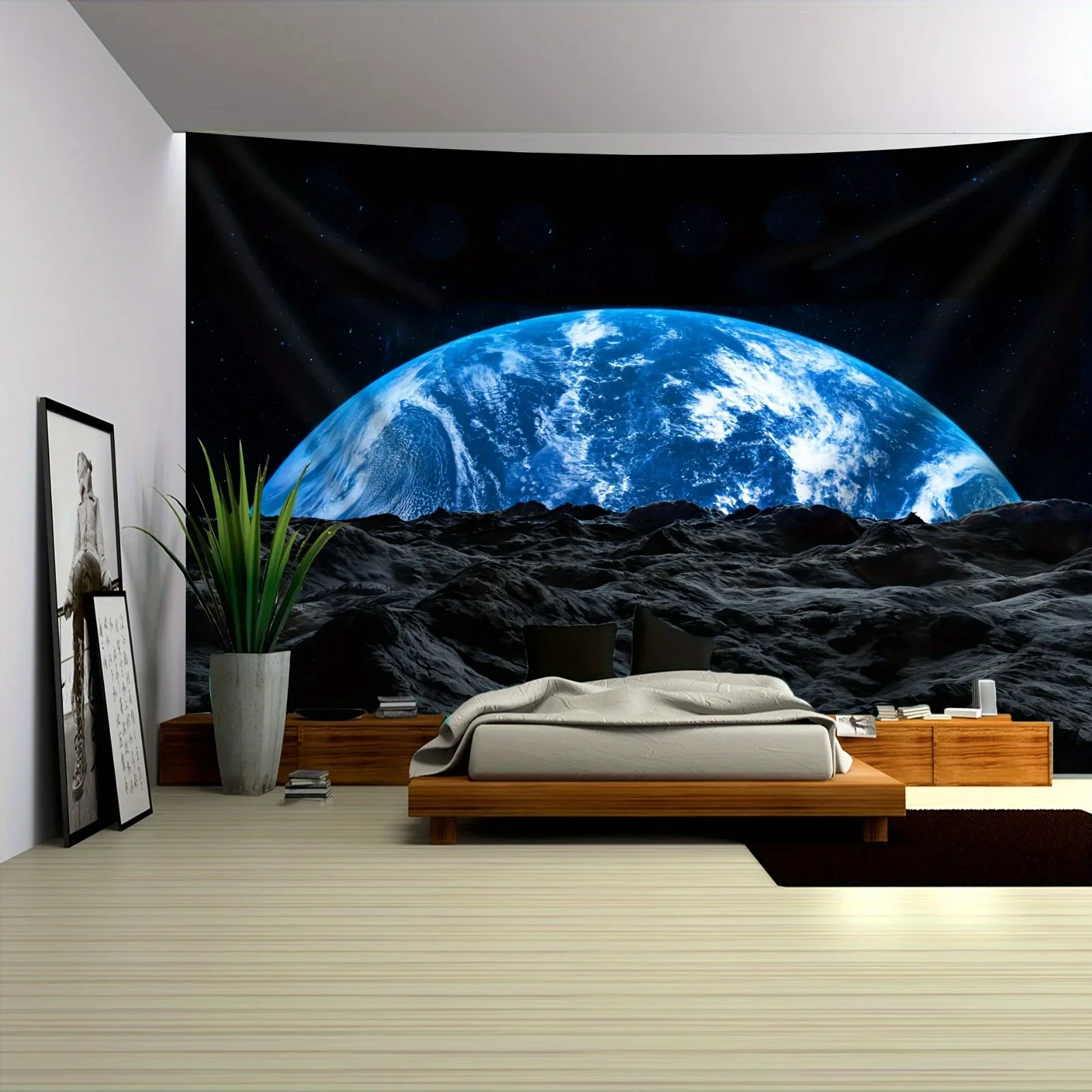 Riesiger Planetenlandschaftsraum-Wandteppich für Wohnzimmer, Schlafzimmer, Büro