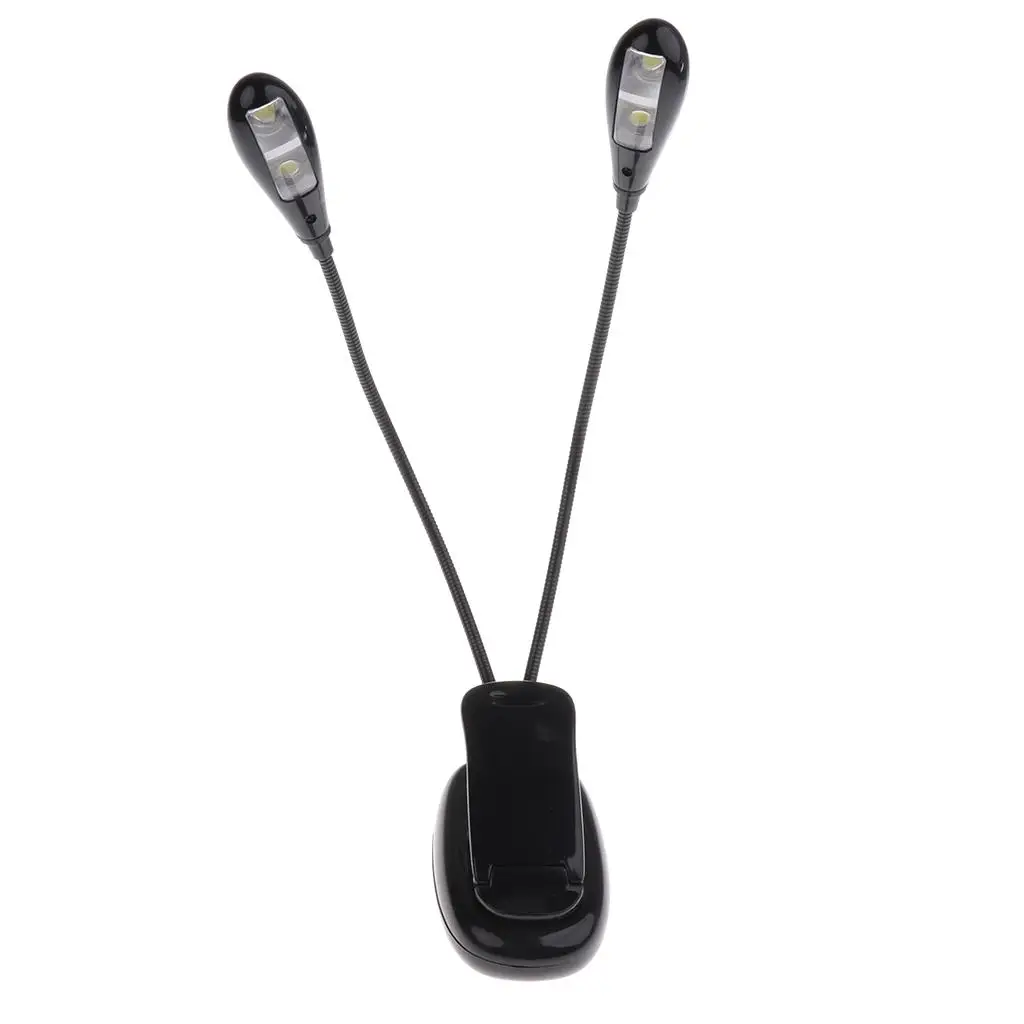 حامل موسيقى LED ضوء قراءة الكتب مدعوم من البطارية وكابل USB ساطع