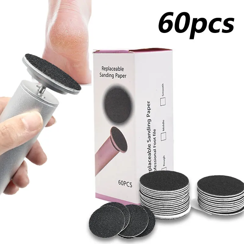 

60/50Pcs Replaceable Sanding Paper Discs Cuticle Remove Tool for Pedicure Dead Skin Callus Cuticle Dead Skin Cleaner Tools