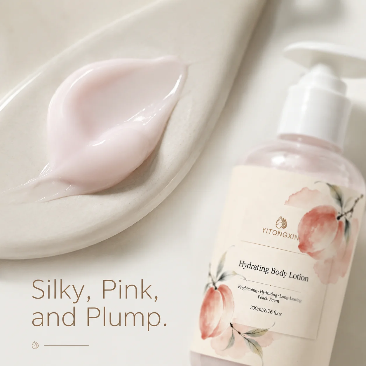 Hydrating Body Lotion with Peach Extract & Niacinamide for Brightening & Even Skin Tone, Daily Use, Long Lasting, 200ml