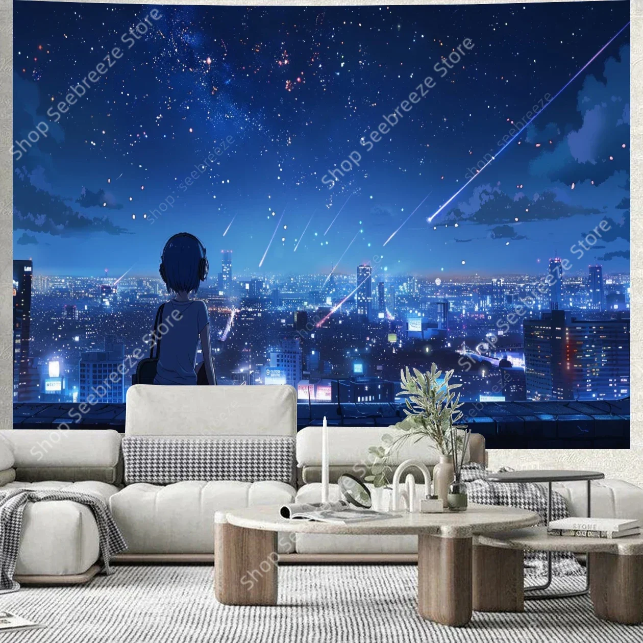 Звездное ночное небо, съемка звезд, городской пейзаж, настенный сервиз, декор для спальни, гостиной, небесное искусство, современный стиль природы