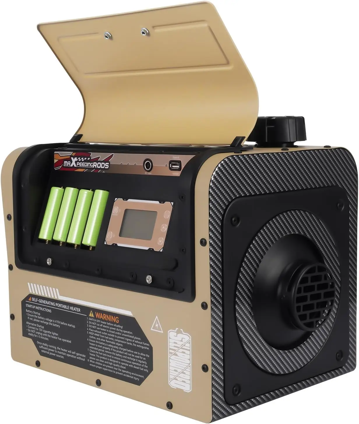 

5KW Self-Powered Portable Car Heater with USB, Quiet Outdoor Heater for Camping, Cars, Boats