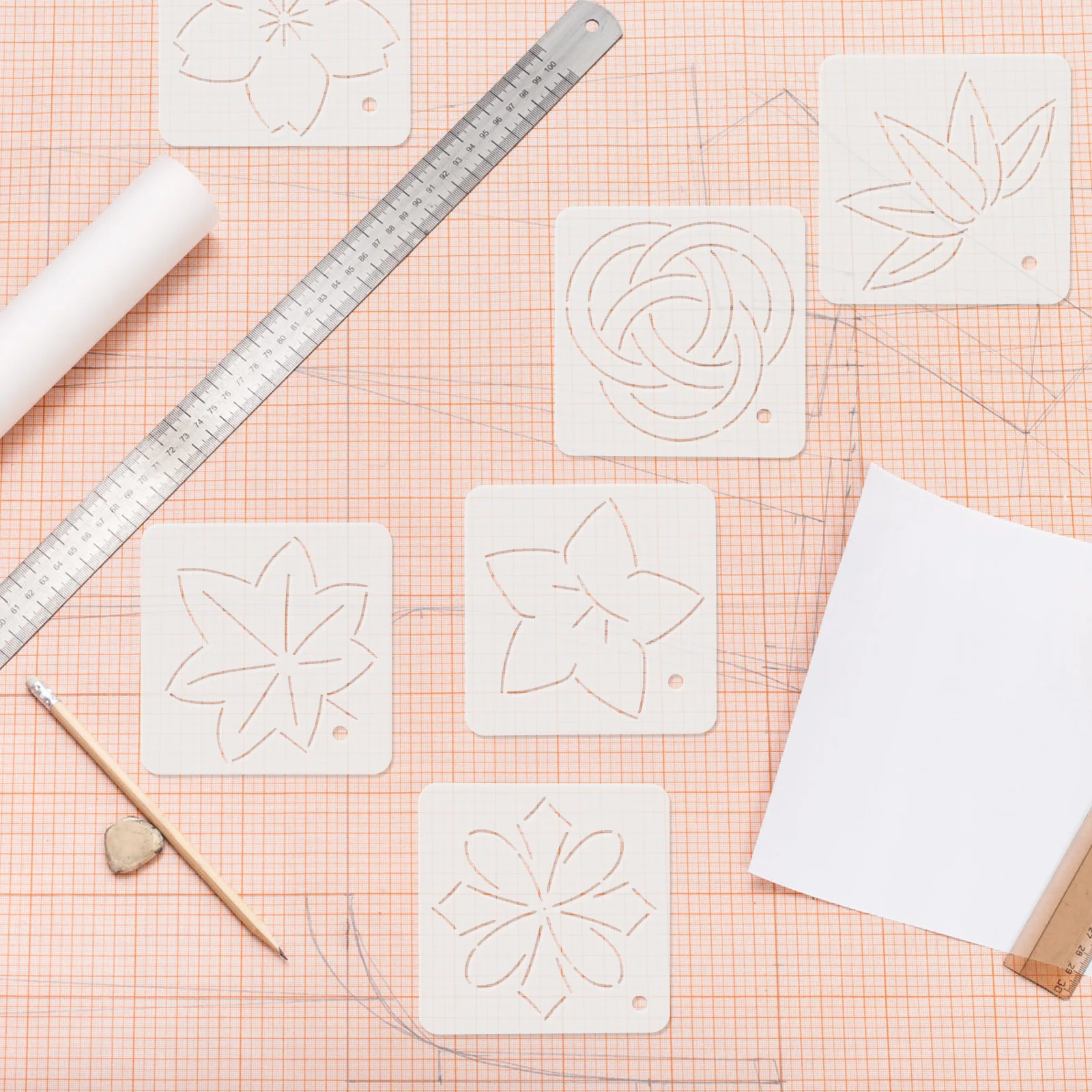 

6pcs Acrylic Quilting Stencils Smooth Edge Diy Sewing Tool For Patchwork Embroidery Painting Crafts Sewing Supplies