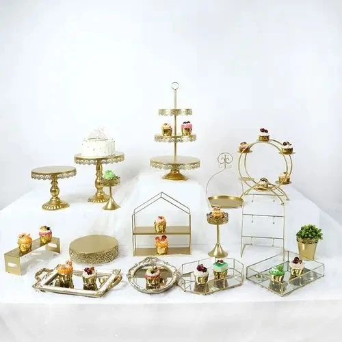 Party Dessert Display Metal Sweet Donuts Multiple Holder Food Gold Cupcake Stand Kitchen Item Catering Serving Tools Christmas