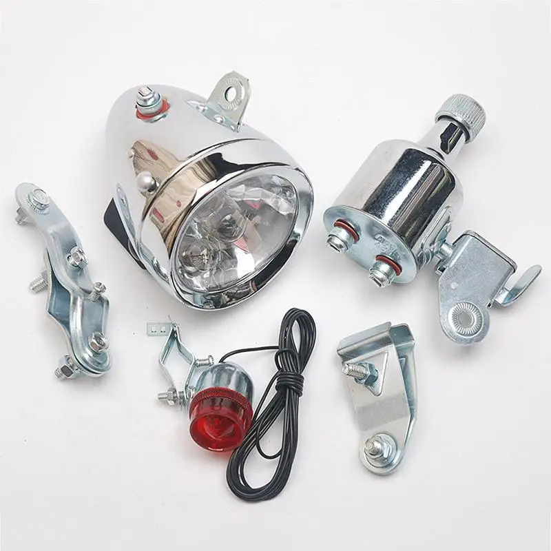 

12V 6W Motorized Bike Bicycle Friction Dynamo Generator Head Tail Light Accessories