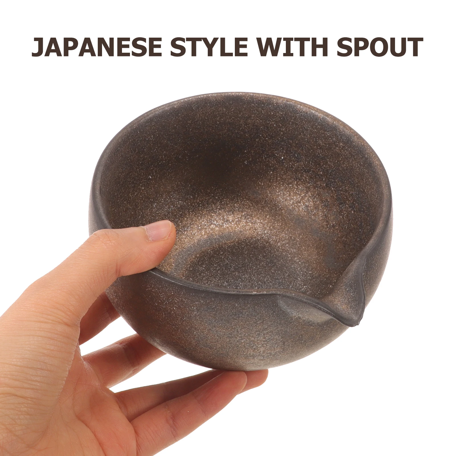 

Ceramic Matcha Bowl with Spout for Tea Ceremony 300ml Black Decorative Cups Japanese Traditional Artisan Craft