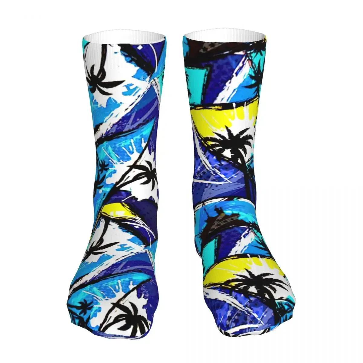 Abstract Chaotic Pattern Socks Men's Women's Polyester Urban Geometric Socks Hip Hop Spring Summer Autumn Winter Socks Gift