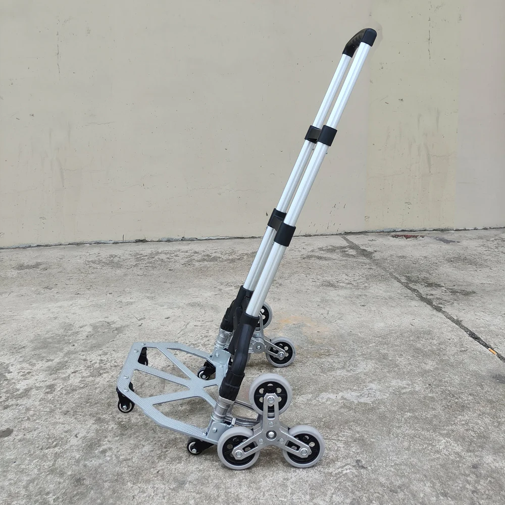 Silent PU Climbing Shopping Cart Household Foldable Shopping Bag with Wheels Large Capacity Portable High Bearing Capacity Handc