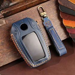 Genuine Leather Key Skin Car LED Display Key Cover Key Case for BMW 5 7 series G11 G12 G30 G31 G32 i8 I12 I15 G01 X3 G02 X4 G05
