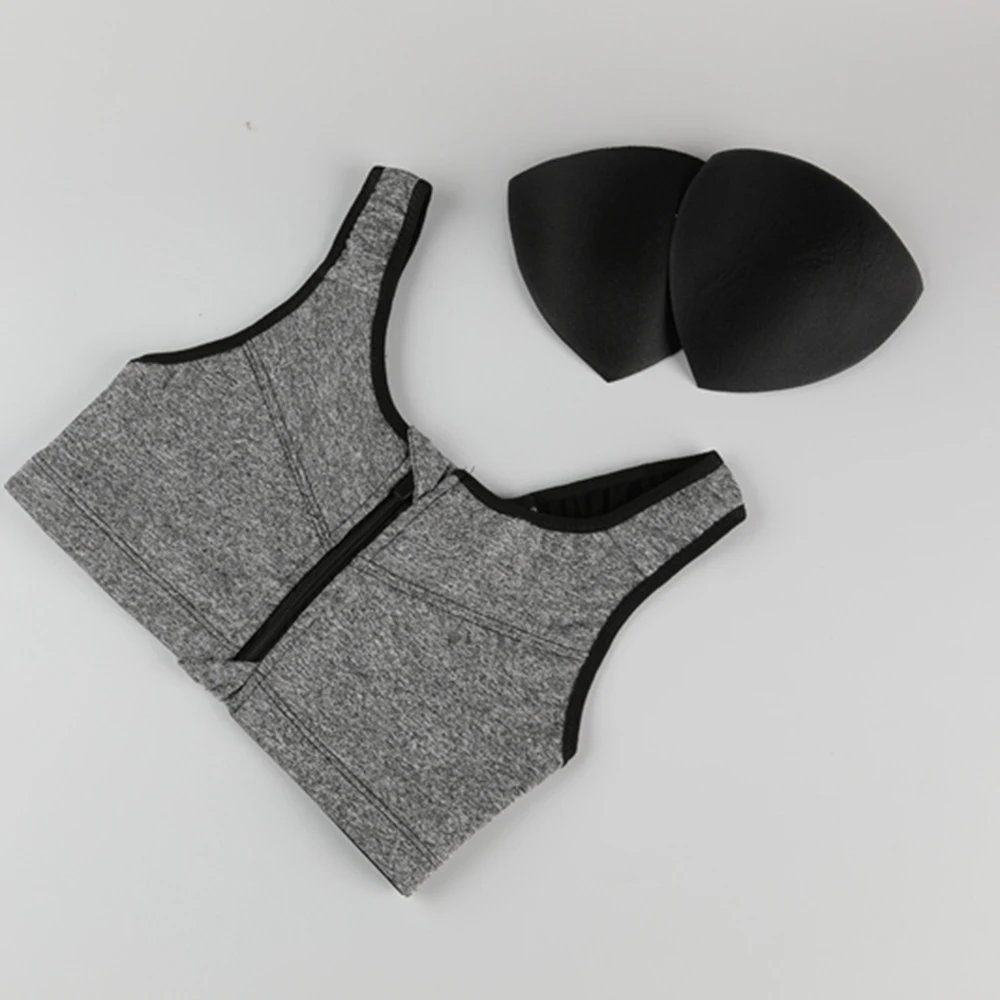 Women\'s Sports Bra Tops Cut Out Back Removable Padded Yoga Crop Tank Tops Sporty Scoop Neck Athletic Sleeveless Cropped Padded