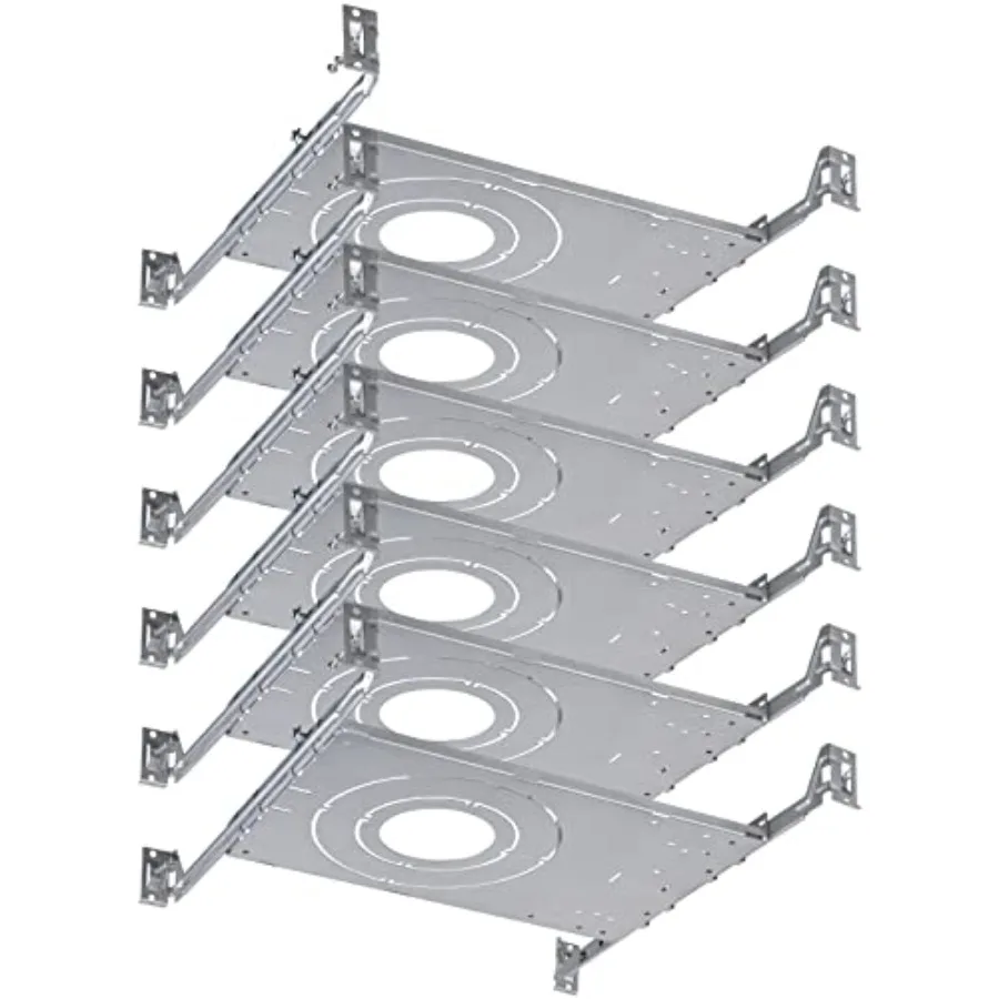 

New Construction Mounting Plate 3/4/6 Inch LED Recessed Lighting Kits Compatibility Upgrade Extendable Hanger Bars Shallow Rece