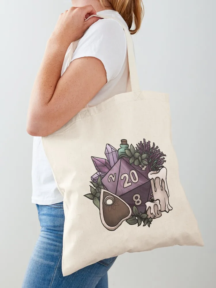 

Witchy D20 Tabletop RPG Gaming Dice Tote Bag Women's bags Fabric bag Lady bags Portable shopping bag