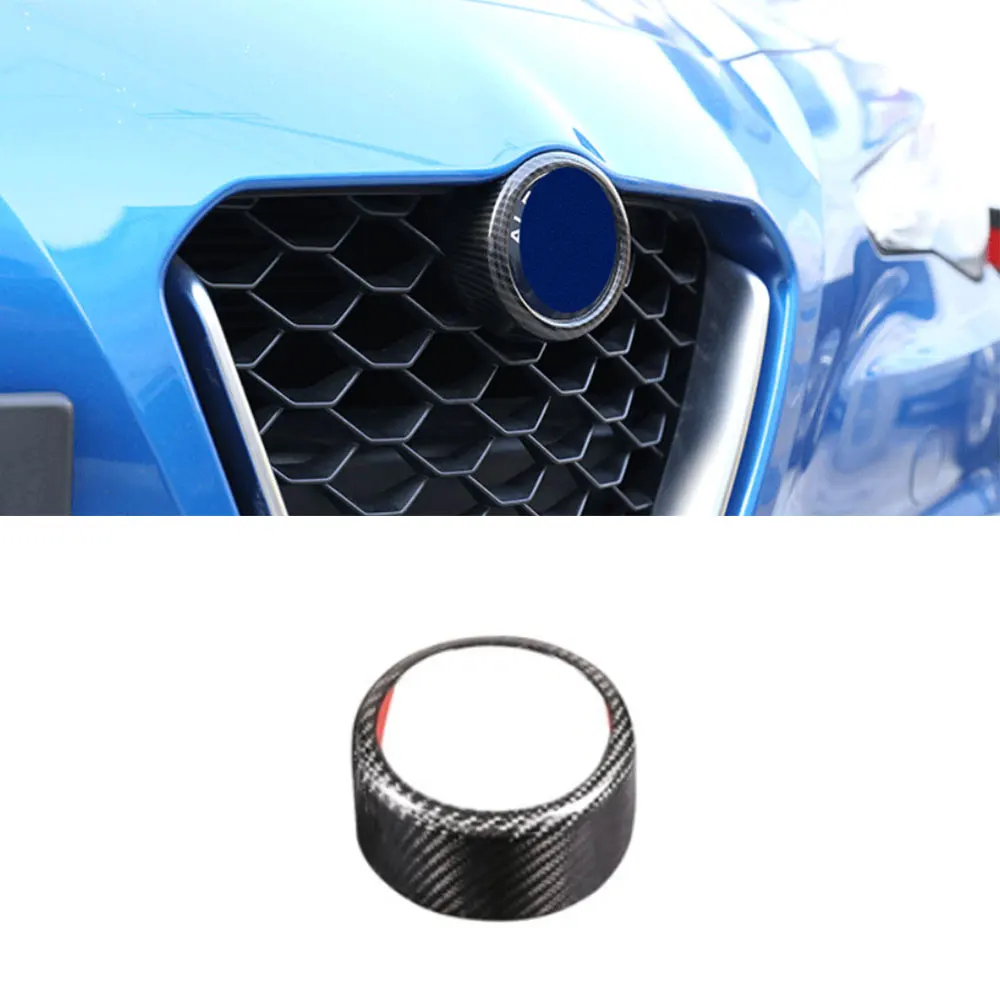 

VACOMUL High Quality Carbon Fiber Front Grille Grill Logo Frame Cover Trim for Alfa Romeo Giulia / Stelvio 2017 2018 2019 ABS