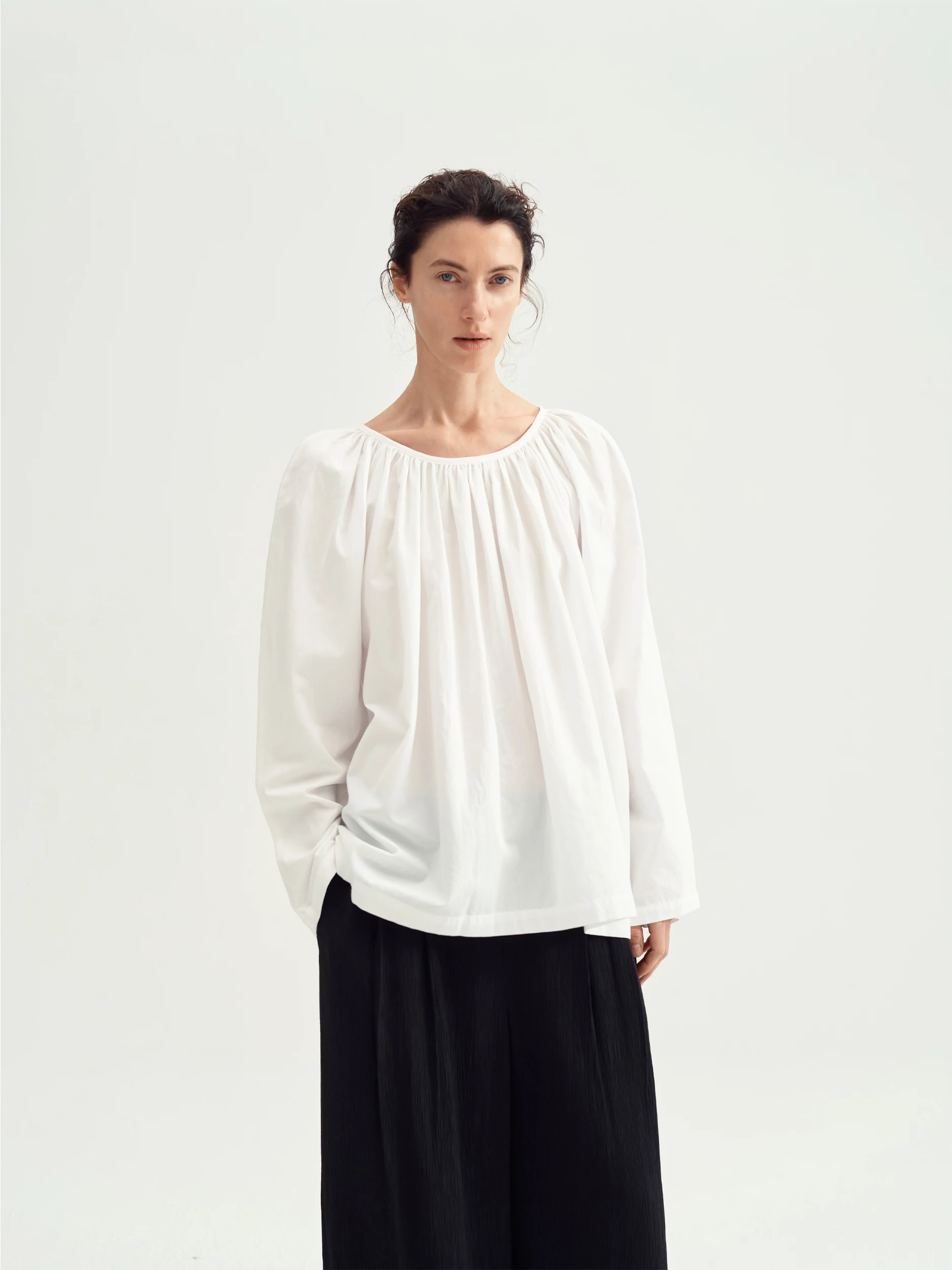 

Pure Cotton Long Sve Doll irt Holiday Casual Loose Fit Women's irt Skin-friendly Breathable Bubble Sve Spring 2025