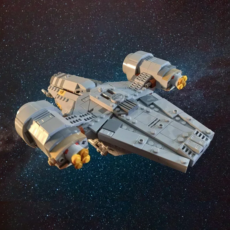 NEW 756pcs MOC Spacecraft The Razor Crest Modified From Millennium MOD Falcon Spaceship Building Blocks DIY Bricks Toys Gifts