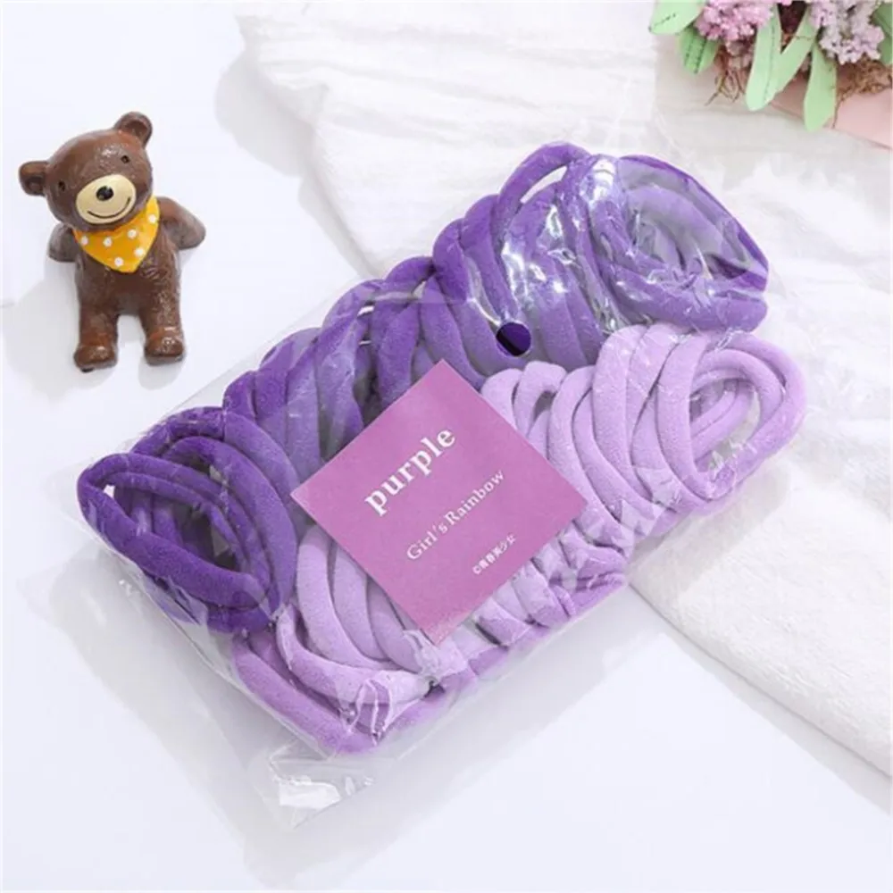 50Pcs Colorful Women Ponytail Holder Rubber Band Scrunchie Rubber Band Headband For Girl Kid Fashion Pigtails Holder Accessory