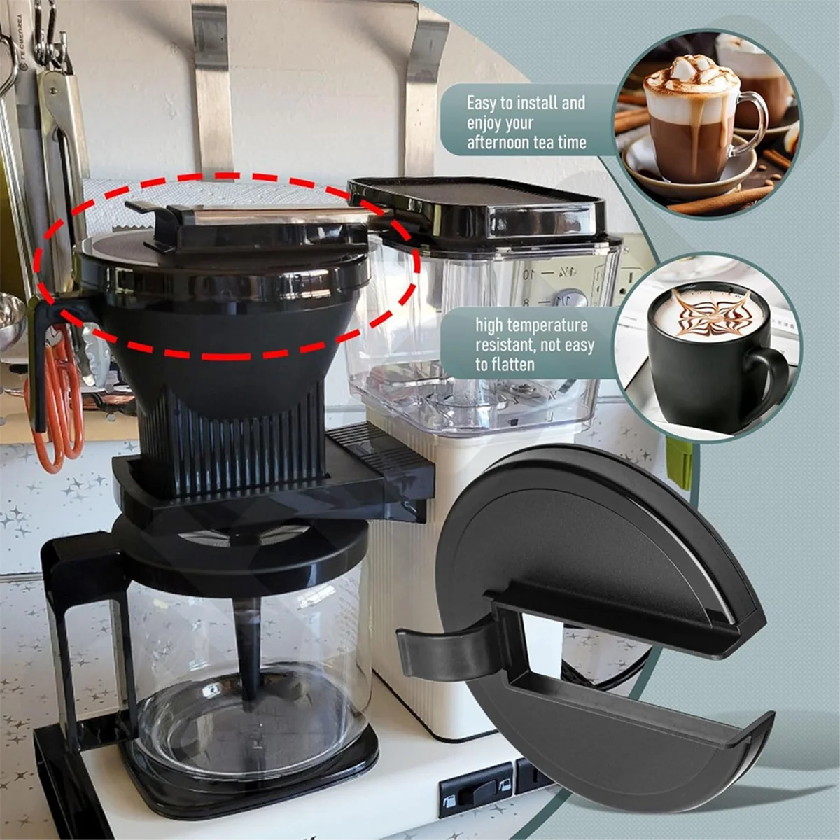 Tampa da cesta de fermentação ABKR 13114, substituição para cesta de fermentação de cafeteira Technivorm Moccamaster