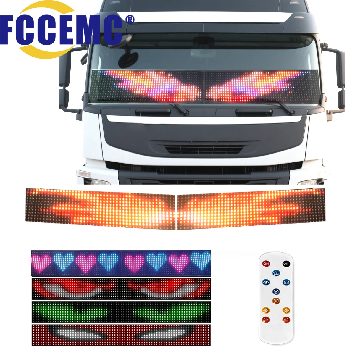 

LED Angel Wing Devil's Eye Pixel Panel Light Remote Control Animation Display Lighting For Truck Car Board Windshield 12V 24V ﻿