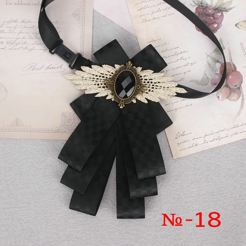 57 farben Wunderschöne Band Bowtie Schwarz Schmuck Metall Männer Hochzeit Party Schmetterling Weibliches Hemd Zubehör Damen Luxus Pin Fliege – Detail 24
