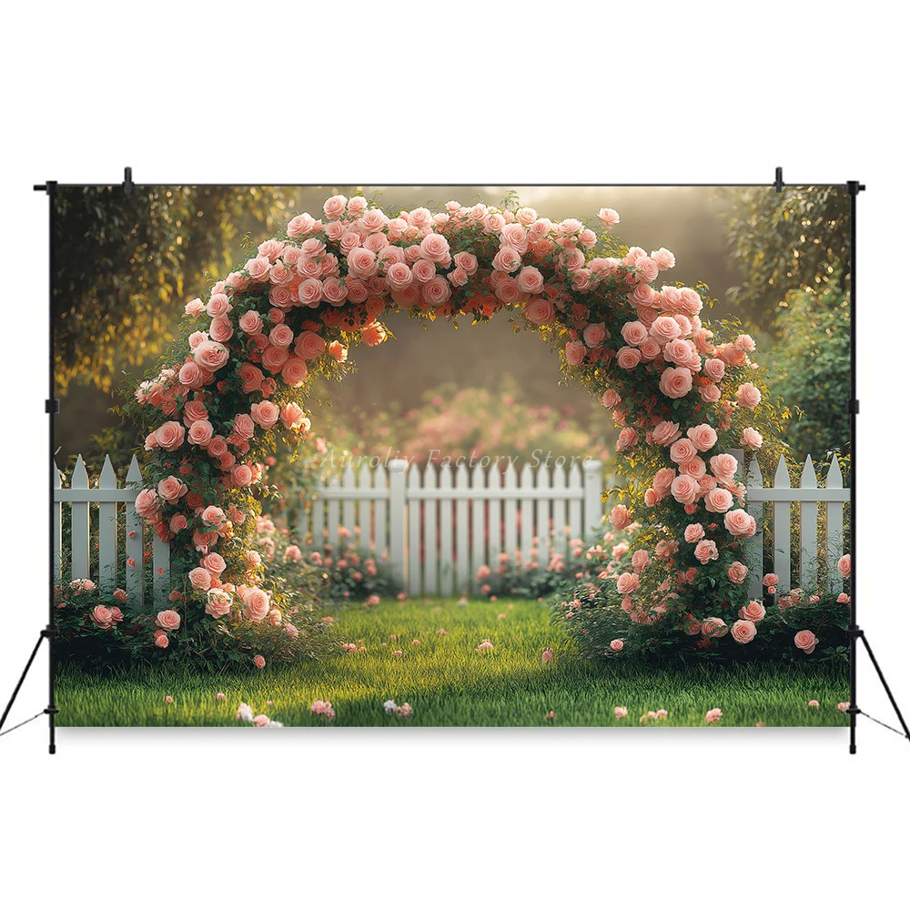 Arch Spring Floral Backgrounds Kids Adult Birthday Party Photography Decor Easter Flower Wedding Maternity Photo Backdrop Banner