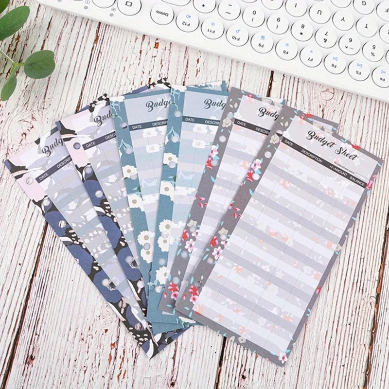 12pcs Budget Card A6 Binder Inserts Refillable Lined Paper For Cash Envelope System,Coupon Organizer Financial Planner